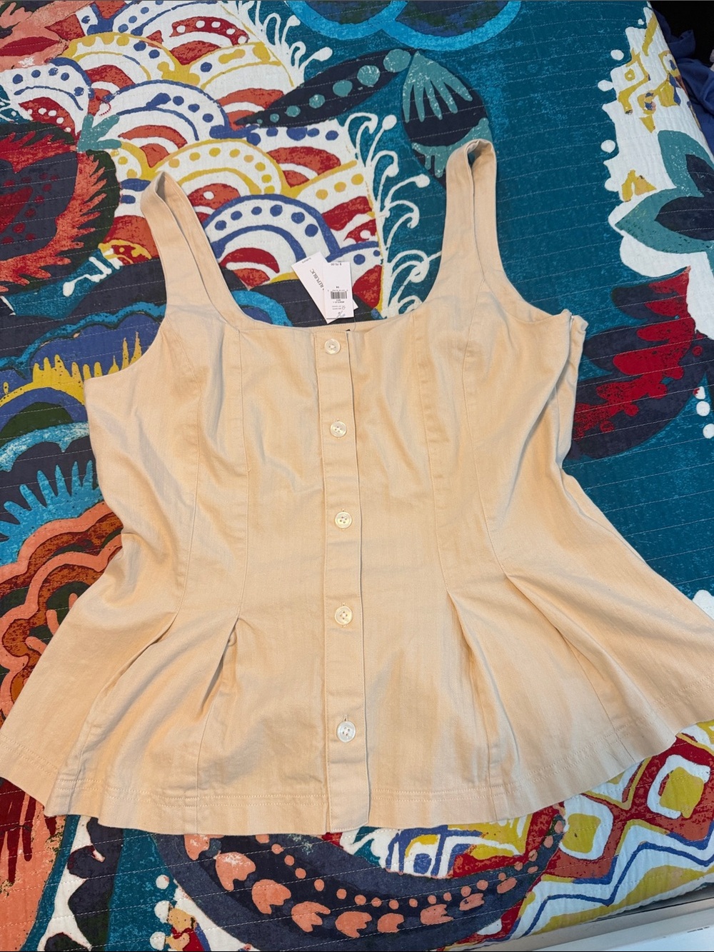 Banana Republic Cream Button-Front Peplum Camisole